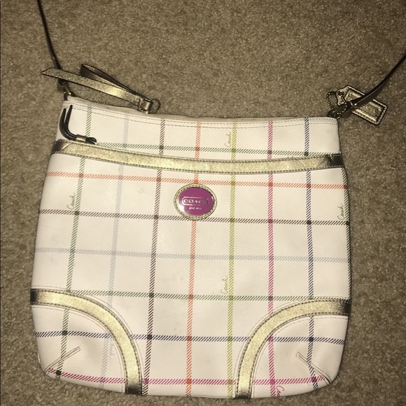 Multicolored checker striped crossbody Coach - Picture 2 of 2
